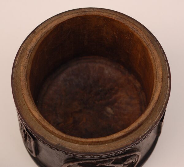 Antique 19th C CHINESE CARVED BAMBOO TEA CADDY Qing Signed - Image 10