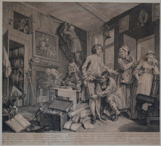 William Hogarth A RAKE’S PROGRESS Original 1st State Engraving Print 1735 The Heir