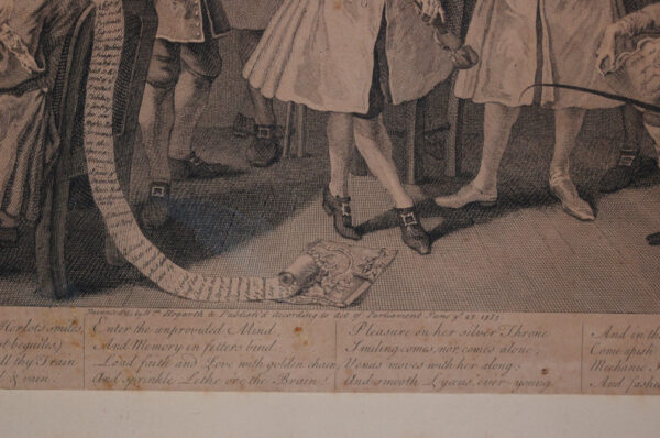William Hogarth A Rake's Progress Original 1st State Engraving Print 1735 The Levée - Image 7