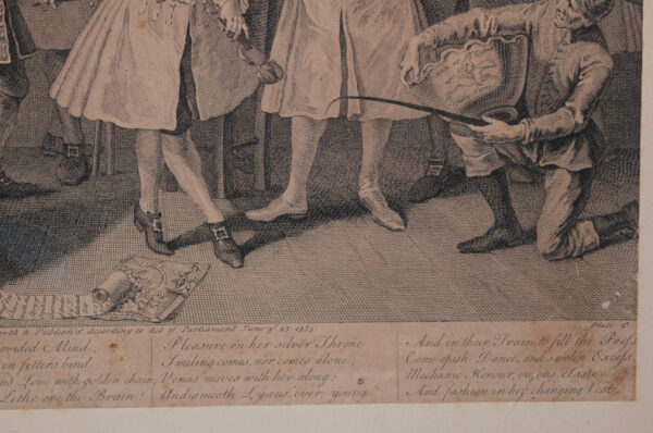 William Hogarth A Rake's Progress Original 1st State Engraving Print 1735 The Levée - Image 6