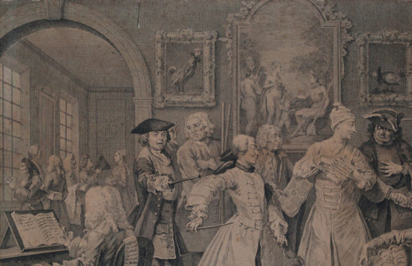 William Hogarth A Rake's Progress Original 1st State Engraving Print 1735 The Levée - Image 3